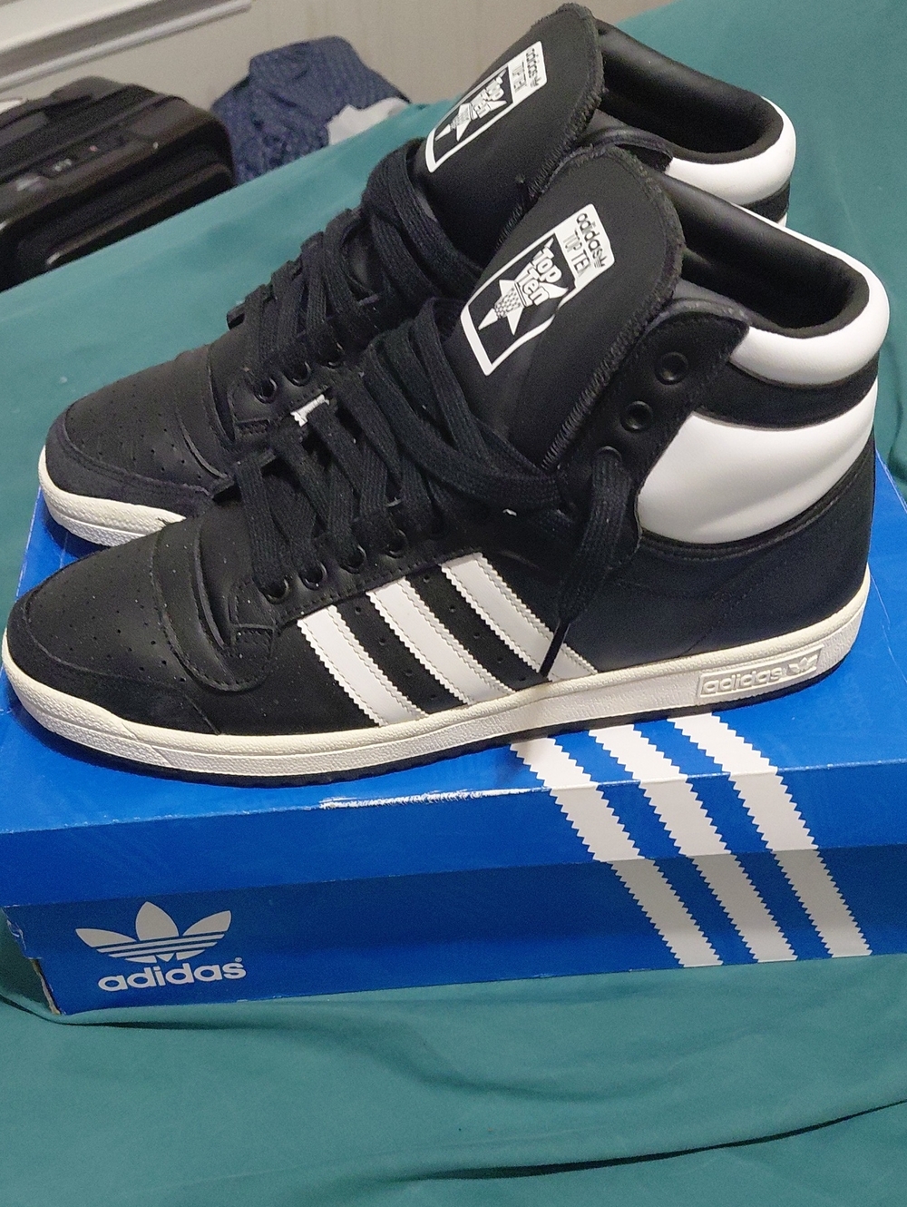 adidas Men’s Black & White High-Top Athletic Sneakers